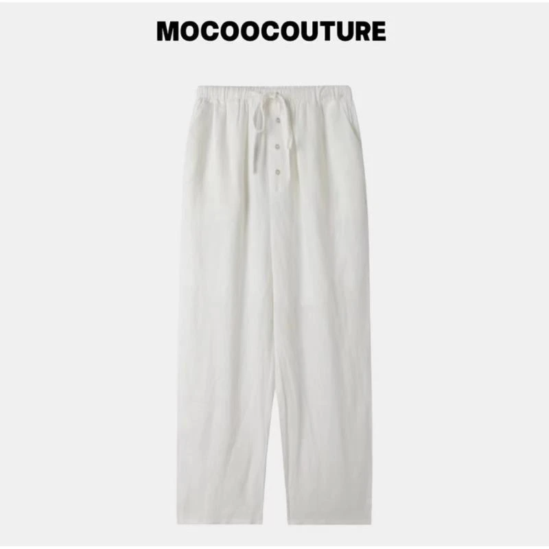 会呼吸的亚麻  干花粉凉感休闲裤  MC25005显瘦