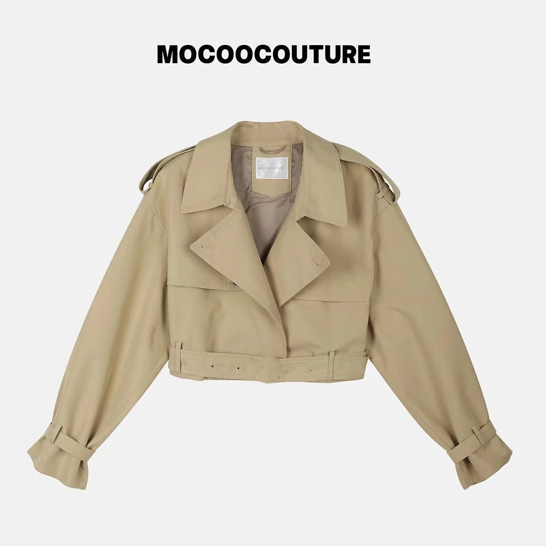 清仓默认微瑕no腿no换 谨慎下单 双排扣 短款风衣  25055