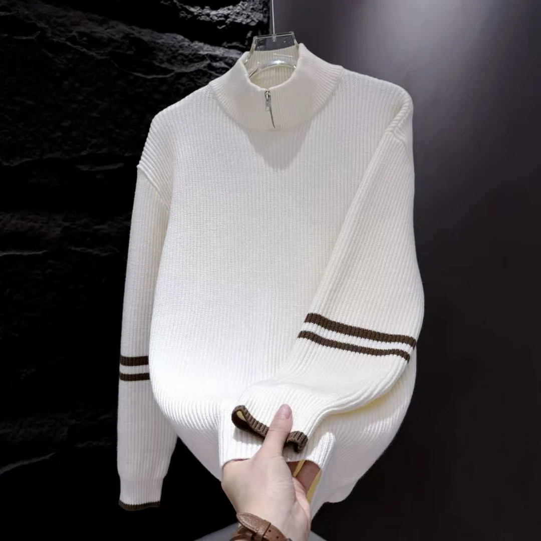 拉链高领毛衣男长袖内搭打底衫秋冬高端针织衫