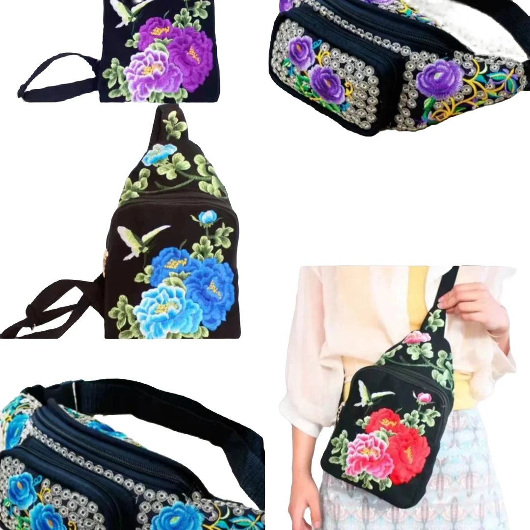民族风绣花绣花斜挎包