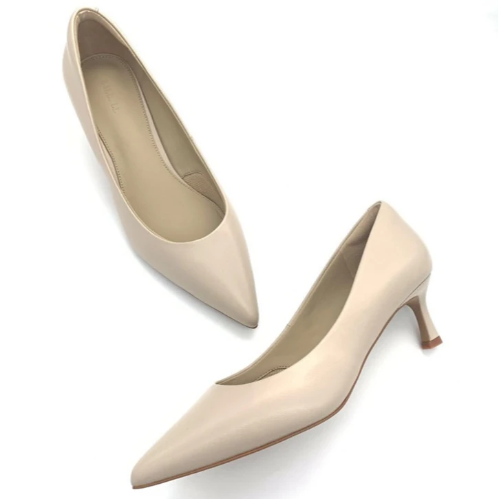 5.5cm跟高升级版新款百搭柔软小羊皮细跟高跟鞋鞋（偏大一个码）