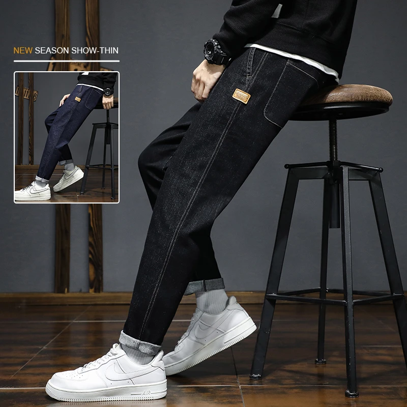 加绒加厚牛仔裤男秋冬季2024新款青年男裤潮流ins休闲长裤子男生