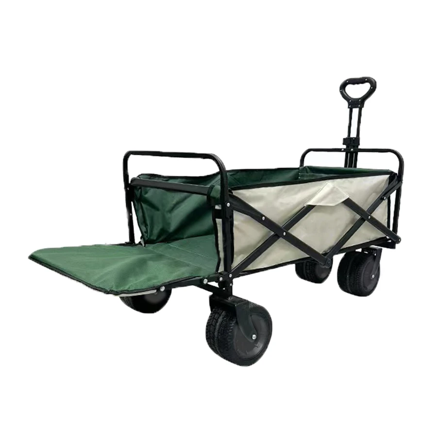 【摆摊营地车】10寸后开坦克轮摆摊露营车折叠营地车野餐快递车黑色