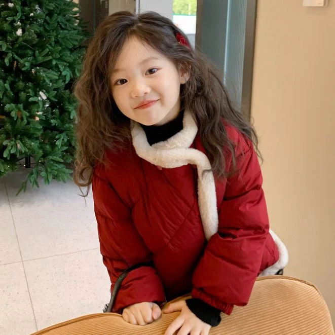 2023新款女童加厚棉服复古韩版时髦外套女宝洋气棉袄棉内胆冬季