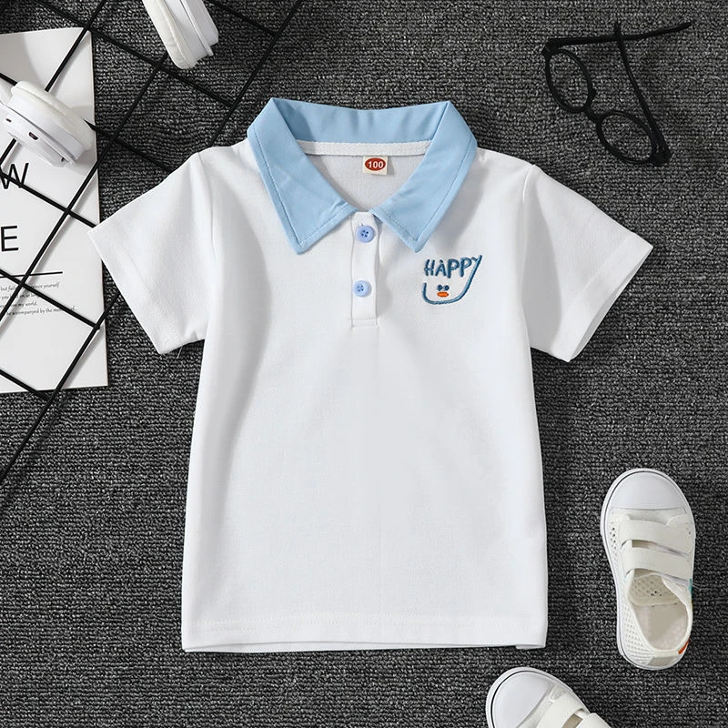 男女童短袖t恤2024年夏季儿童polo衫体恤宝宝夏装男孩半袖潮洋气