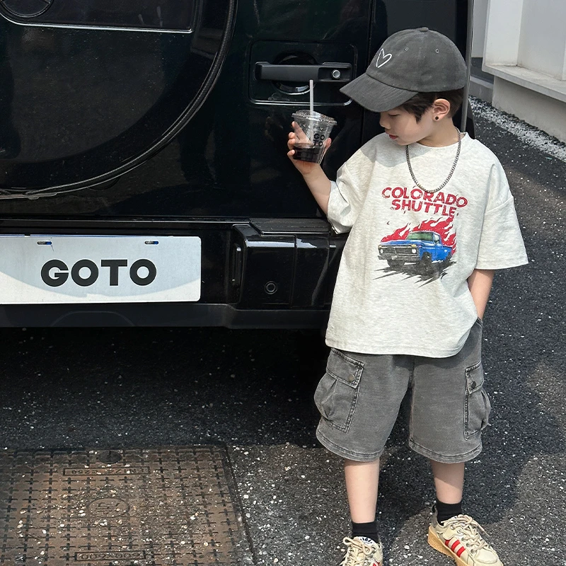 童装男童短袖T恤儿童夏装上衣2024夏季新款中大男孩纯棉半袖衣服