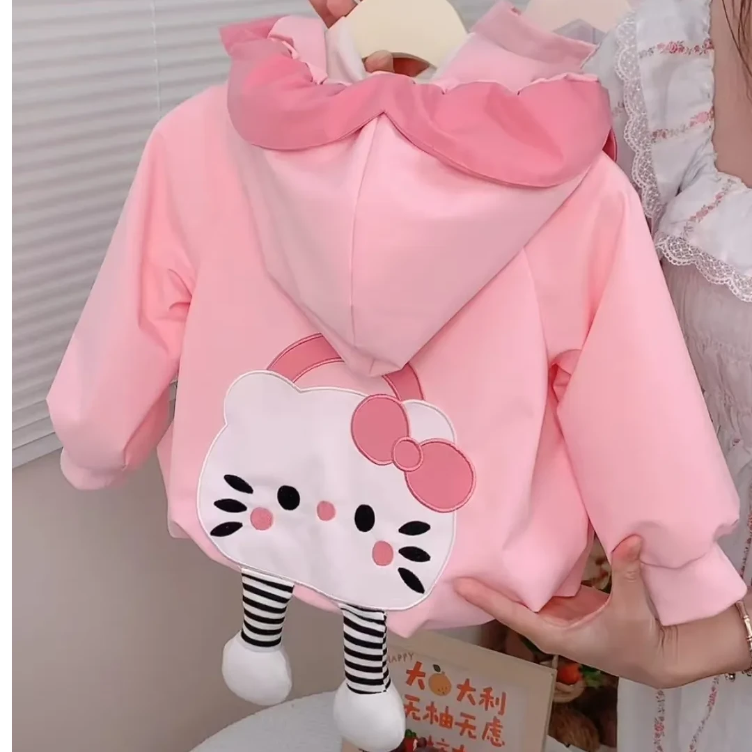 女童外套2024春秋新款洋气儿童卡通风衣女宝宝可爱卡通上衣夹克