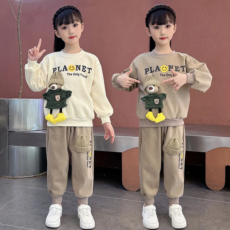 女童春装卫衣套装2024新款网红洋气儿童春秋装爆款宽松休闲两件套