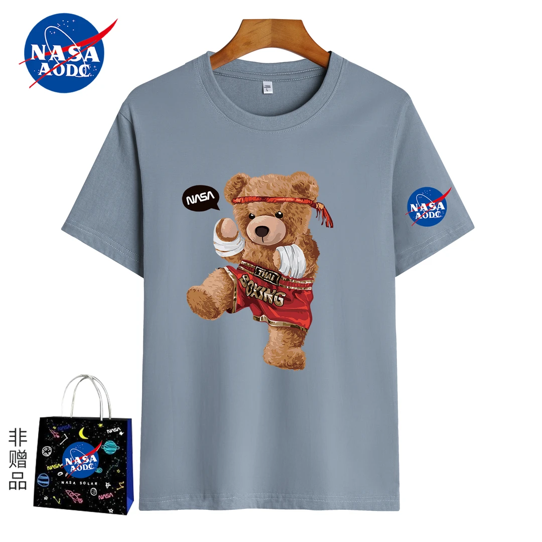 NASA 联名短袖t恤男宽松夏季纯棉学生情侣装美式潮牌百搭半袖上衣