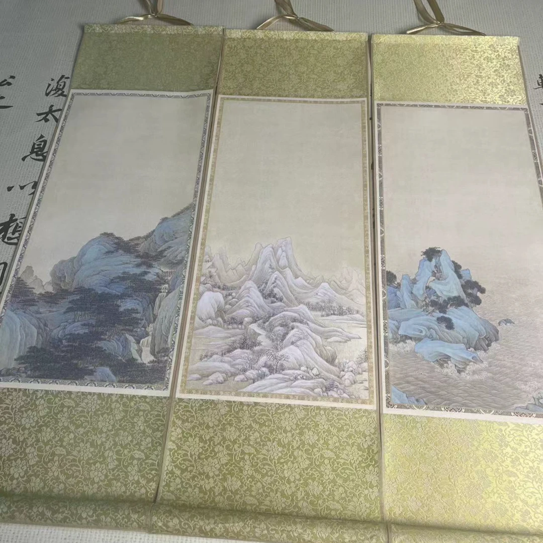 22*72cm万言山水挂轴