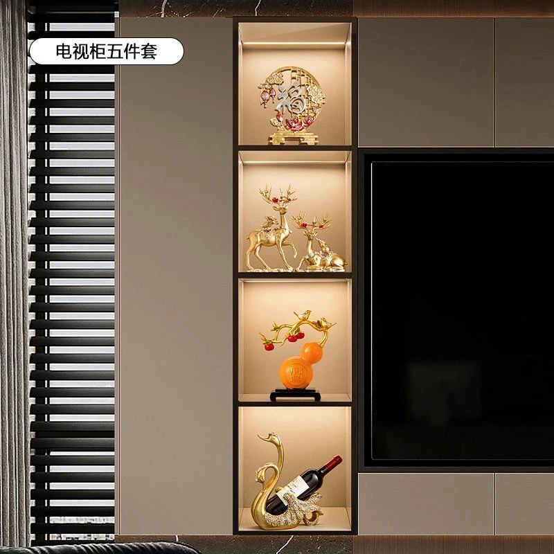 【四格酒柜组合摆件】轻奢简约家居电视柜沙发边柜装饰品摆件