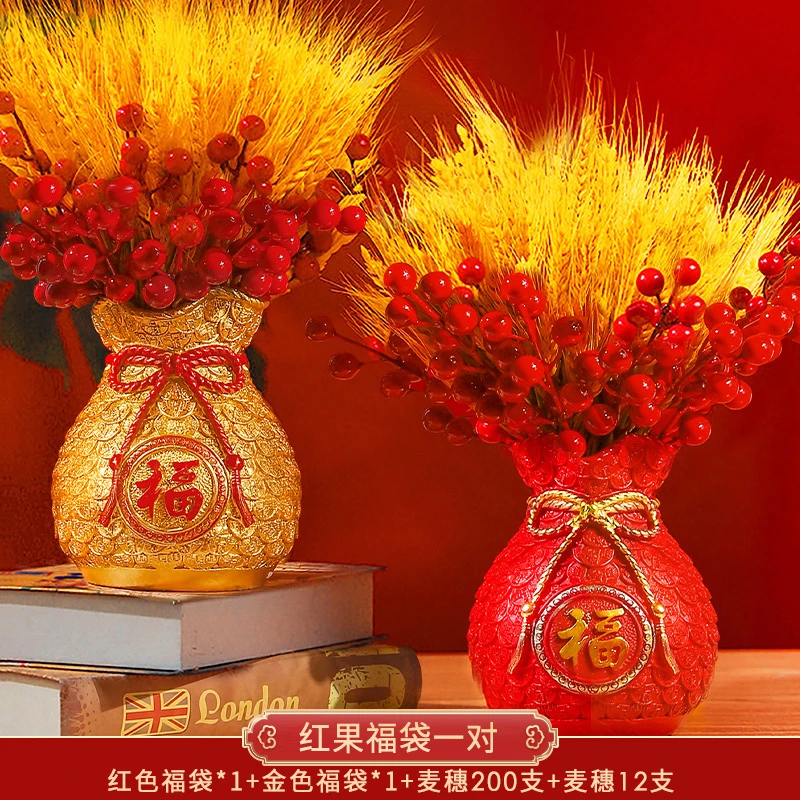天然黄金麦穗仿真花大麦摆件客厅干花花束插花瓶乔迁新居开业礼物
