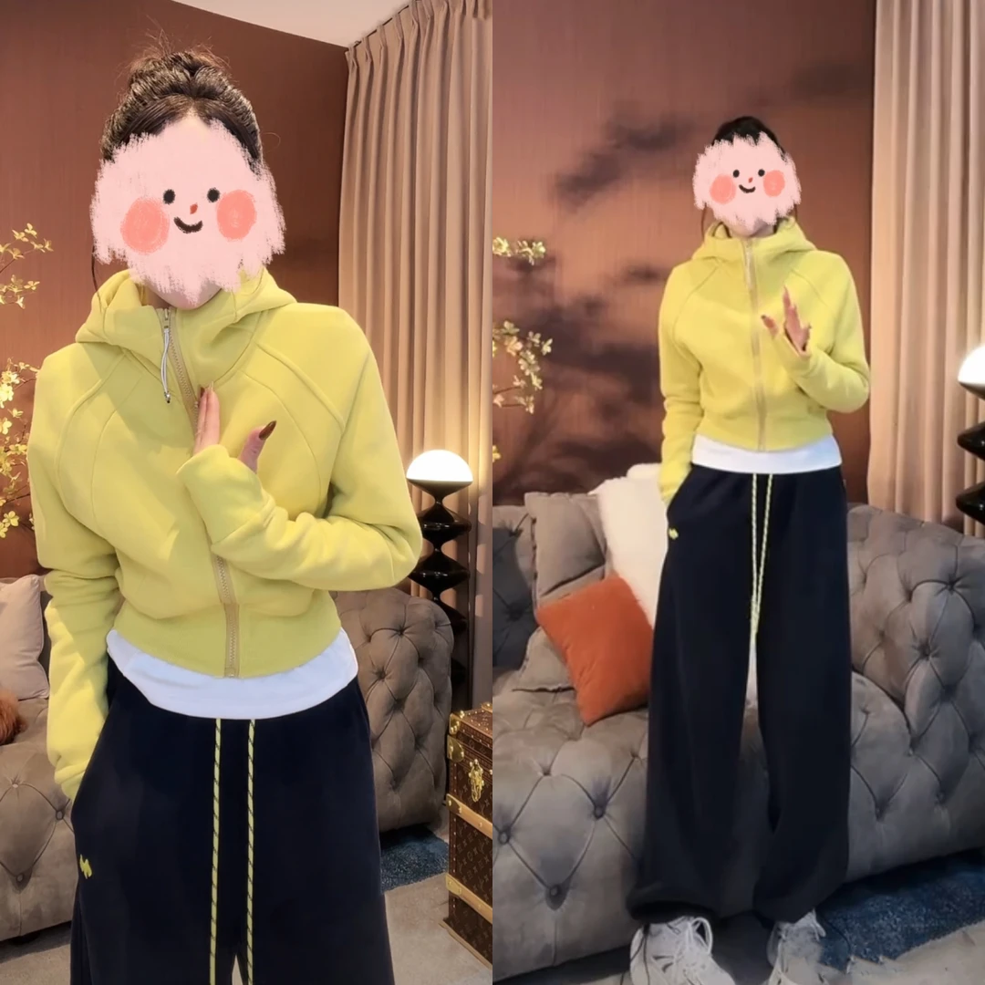 高级感加绒连帽拉链卫衣2025春季休闲设计感显瘦短款外套