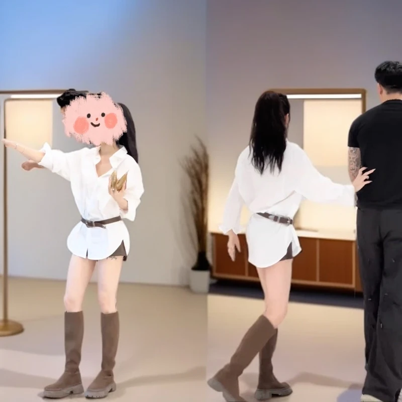 春季洋气衬衣韩版松弛感宽松气质小个子衬衫复古时尚百搭皮短裤