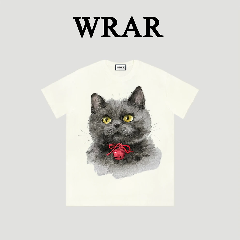 【铃铛蓝猫】新品动物系列夏季透气宽松T恤圆领慵懒风可爱百搭