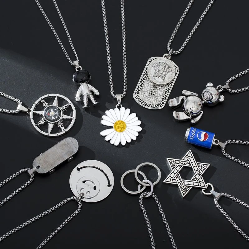 钛钢项链男潮小众嘻哈潮牌配饰简约百搭个性韩版潮流男士饰品吊坠