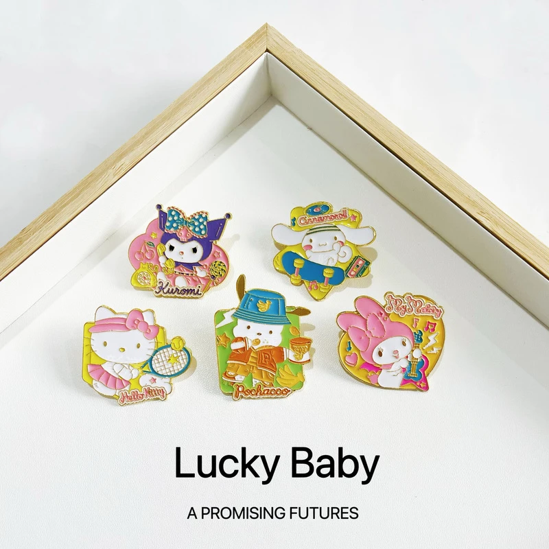 三丽鸥甜酷KT玉桂狗库洛米金属徽章可爱装饰包包动物纹衣服JK胸针