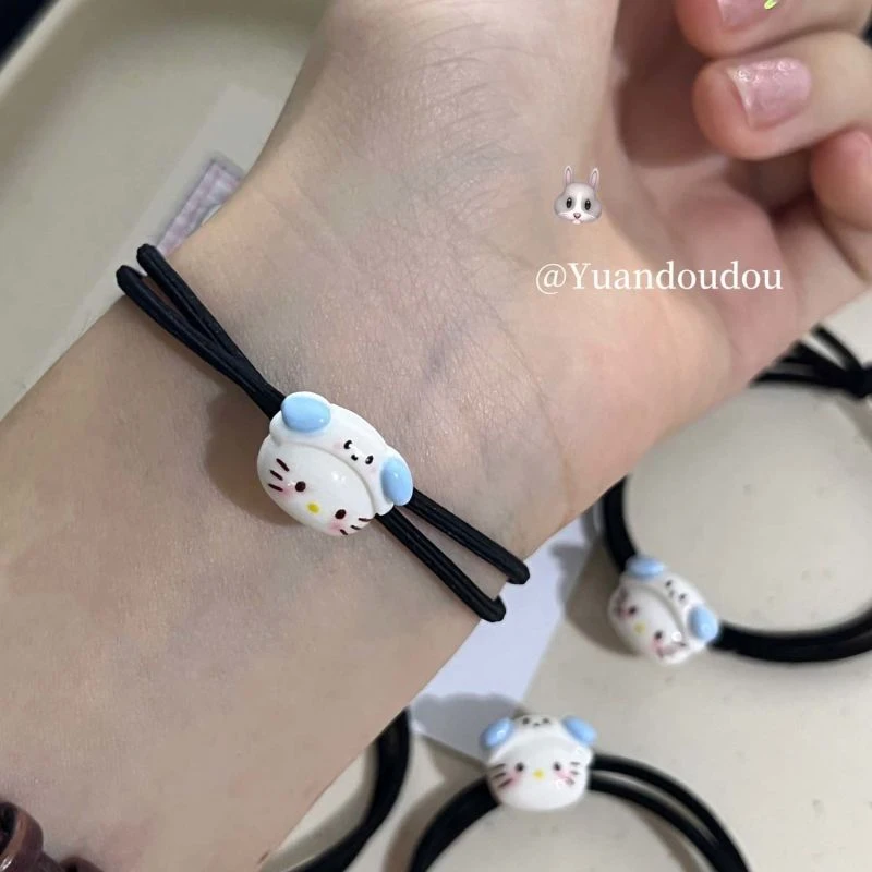 可爱KT猫发绳简约ins少女头绳情侣闺蜜手链小皮筋送男友森系发圈
