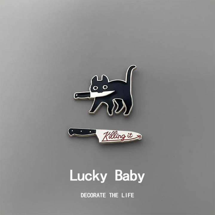 猫咪胸针男可爱日系女潮酷个性ins情侣徽章别针领针装饰品