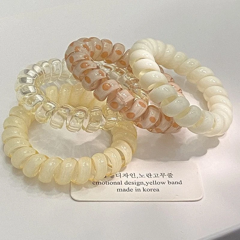 甜美可爱蛋糕色系~大号电话线发圈女ins少女爱的发圈扎发无痕皮套