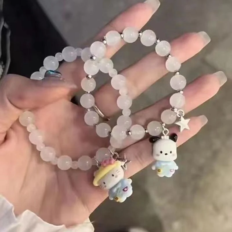 闺蜜三丽鸥小红书同款高颜值帕恰狗KT猫简约手链情侣姐妹学生手串