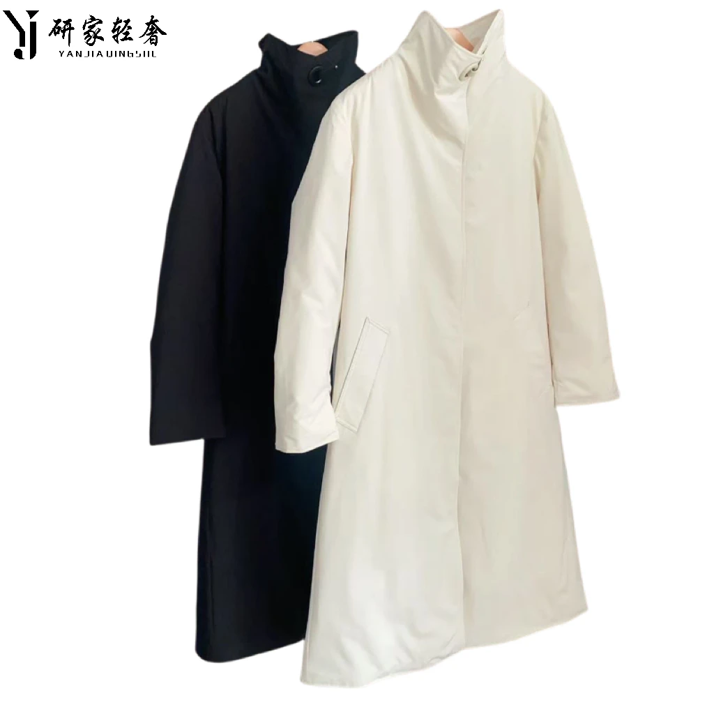 5555【轻奢极简】高知气质显瘦老钱风风衣式鹅绒服长款羽绒服