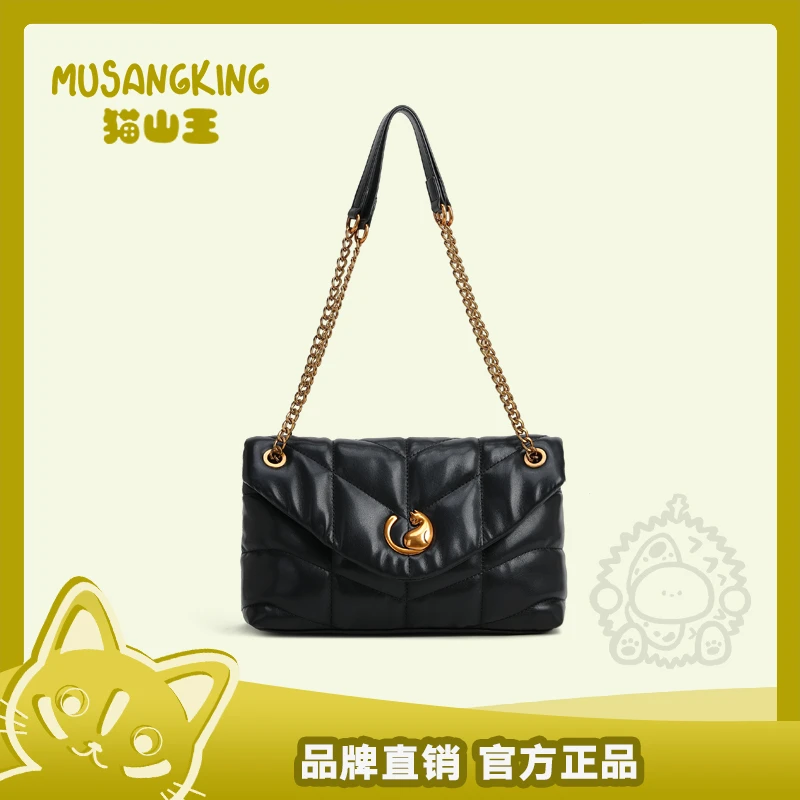 猫山王/MUSANGKING单肩斜挎包 腋下包女包绣线菱格包