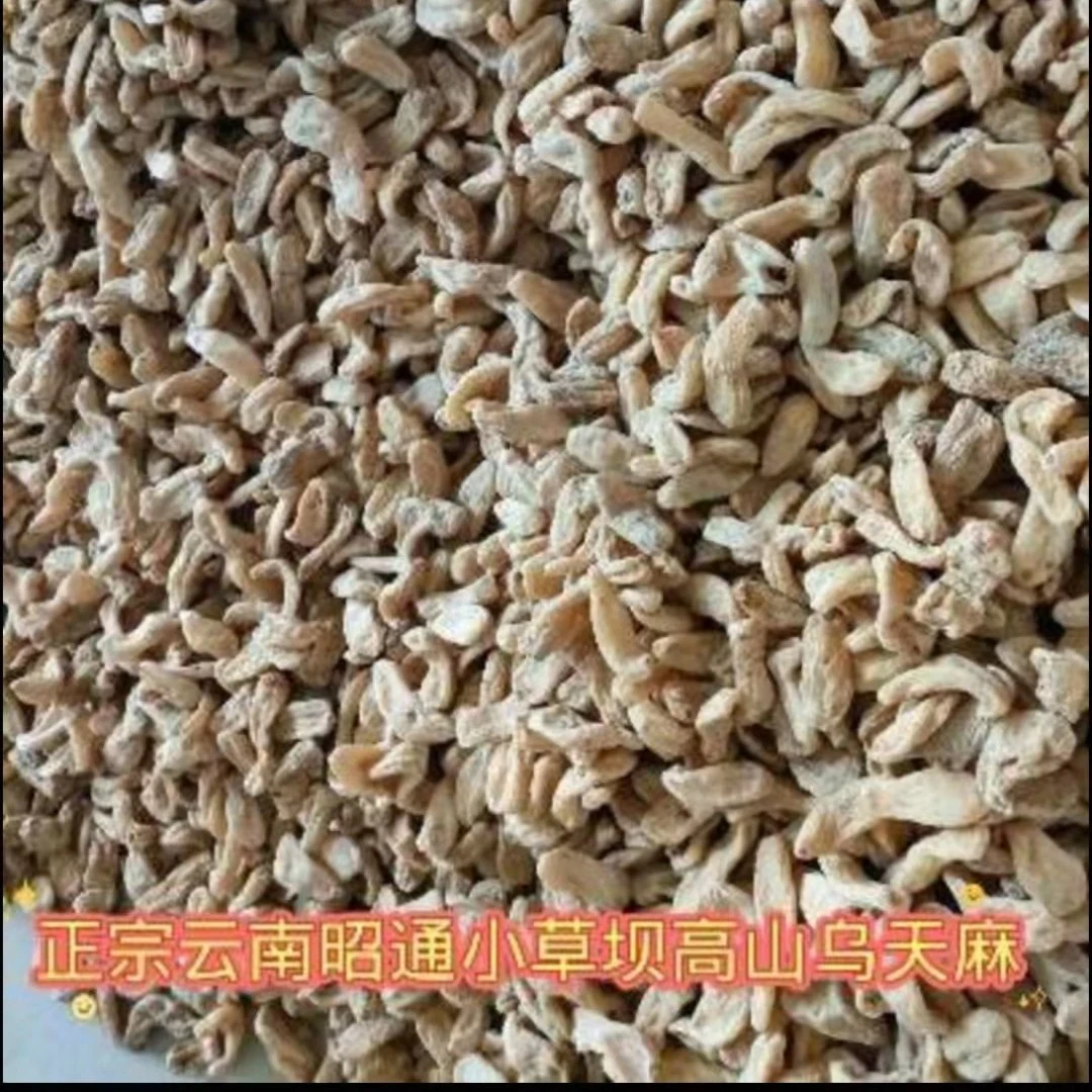 云南昭通小草坝干天麻1斤65个左右包邮，每拍一斤送两个新鲜天麻