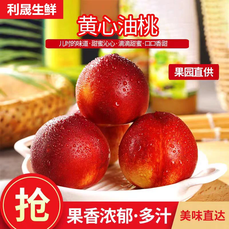 现摘先发山东蒙阴红油桃3斤装【10--15个】