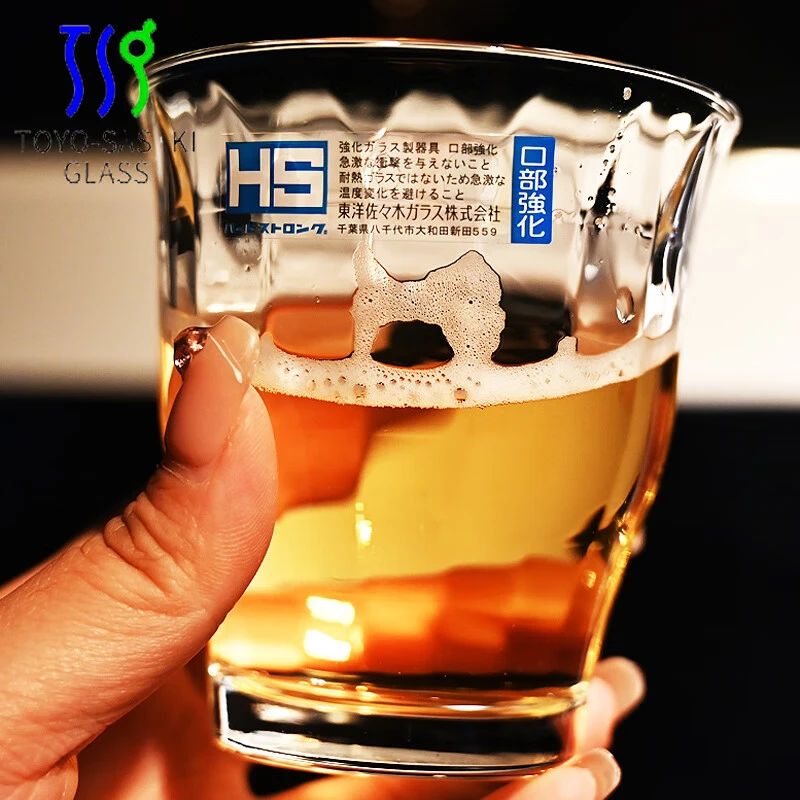 日本原装进口钢化玻璃家用咖啡茶水杯啤酒洋酒杯个性无铅加厚创意