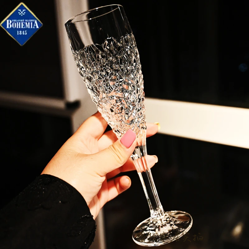 捷克进口BOHEMIA水晶玻璃个性香槟杯红酒杯白葡萄酒杯子家用创意