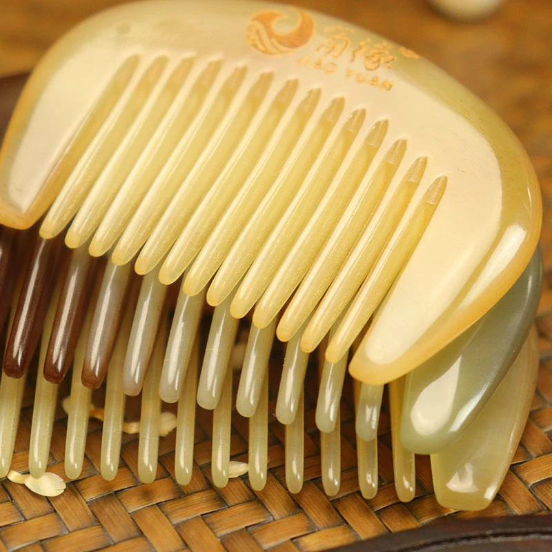 角缘正品天然黄牛角梳子迷你宝宝梳男士梳包包梳小巧随身带送刻字