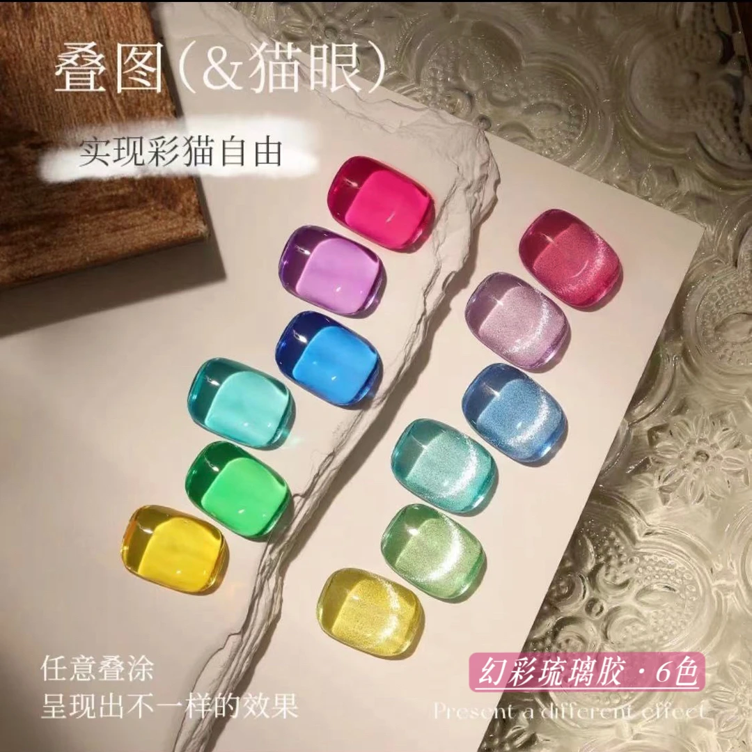 6色多巴胺冰透裸色甲油胶2024年新款果冻透色显白光疗胶美甲店用