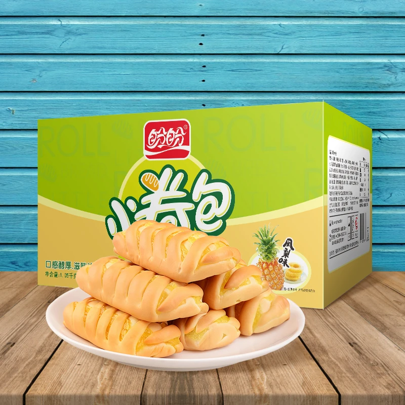 【盼盼】早餐糕点品质充饥整箱小卷包（凤梨味）1050g家庭香甜果香
