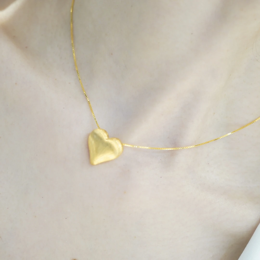 【宝曼珠宝】18K金大胖心吊坠 赠925银链