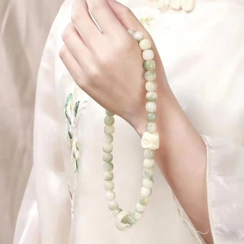 非金属木质手链 醒狮跑环渐变飘花双圈手链