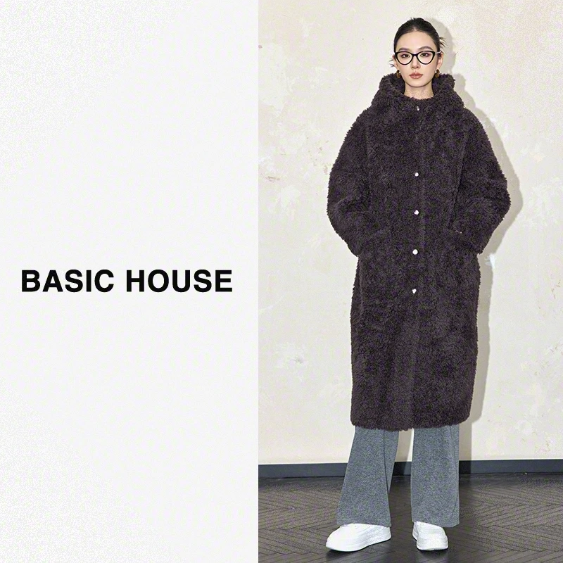 【李不了】冬休闲百搭中长款连帽羊羔毛外套B0183B53622