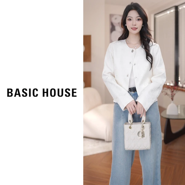 Basic House/百家好高级感气质长袖小香风短款外套B1194B52802
