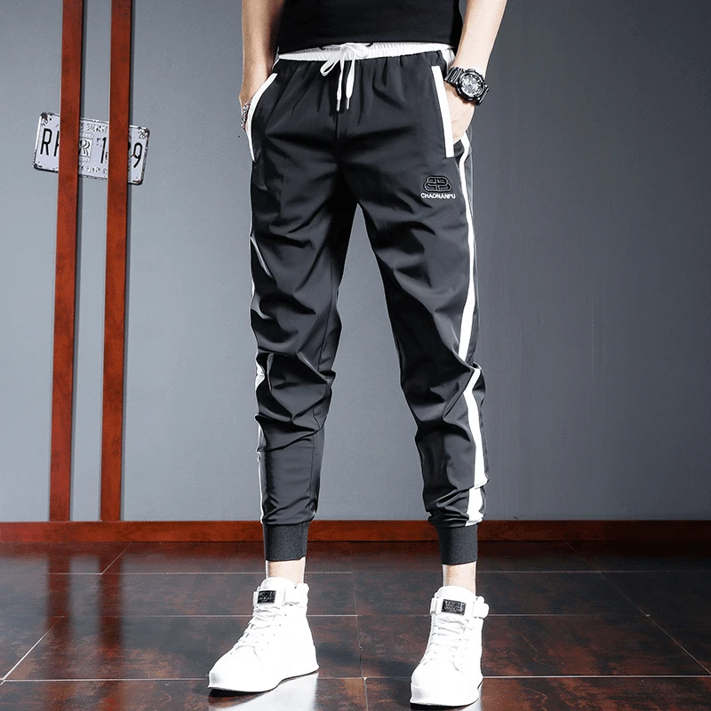 范诺思夏季超薄款冰丝裤子男休闲裤潮牌束脚运动裤速干潮流男裤子