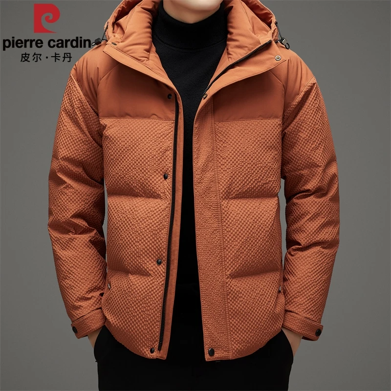 皮尔卡丹2024新款泡泡羽绒服男士冬季加厚保暖连帽面包服潮流外套