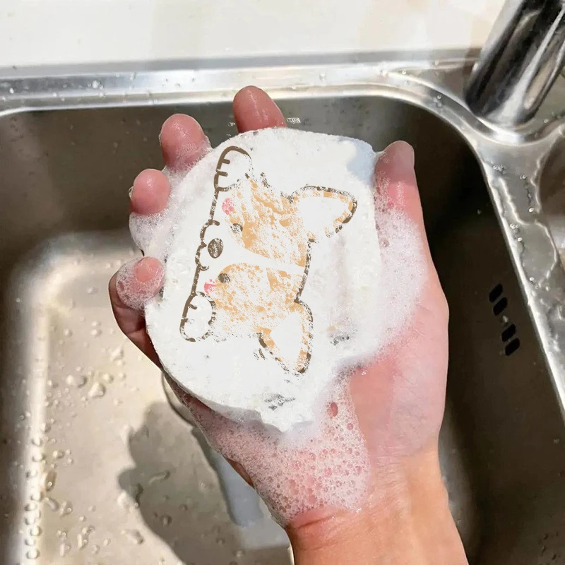 木浆棉洗碗布 厨房洗碗海绵擦吸水变大洗盘碗抹布巾刷锅神器