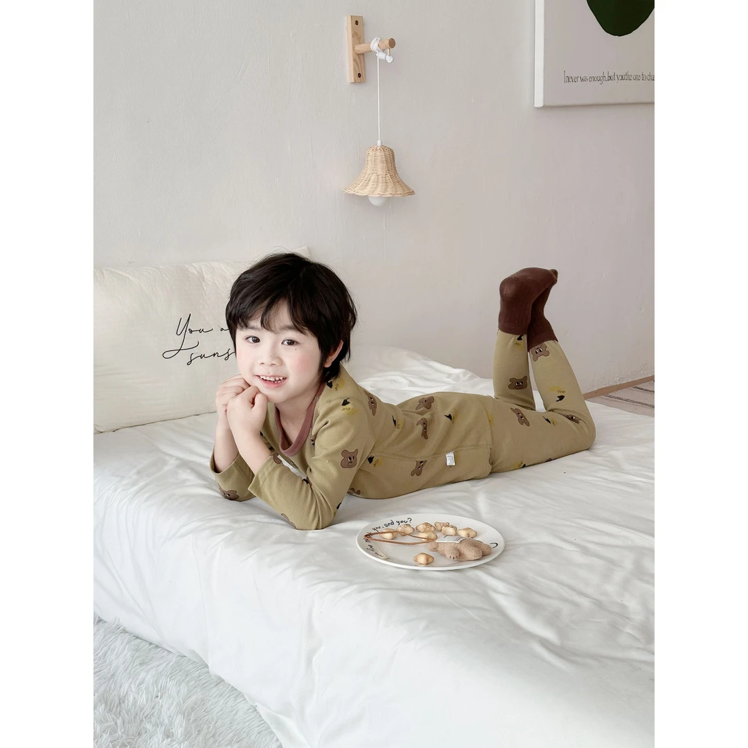 舒绒无骨男女童保暖秋衣套装2024秋冬新款男女宝宝婴儿内衣家居服