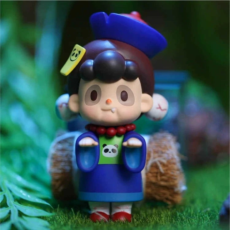 【闪电潮玩】PANCY民间怪谈物语盲盒正版复古手办熊猫妹妹黑无常