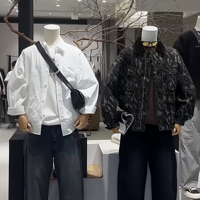 高品质潮牌外套 2024春秋新款夹克牛仔衣百搭宽松潮流棒球服