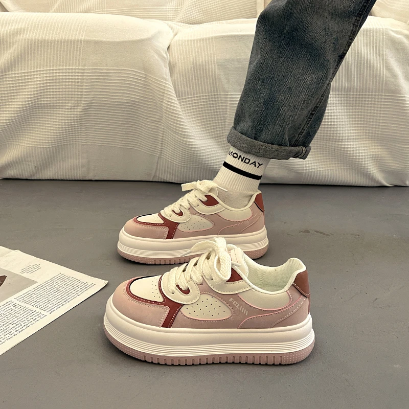 爆款厚底小白鞋女春秋ins潮板鞋2023新款学生百搭跑步休闲运动鞋