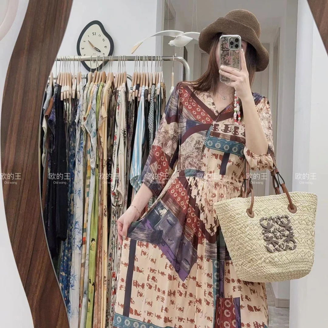 【腰封款】日常棉绸连衣裙女春夏人造棉中长款法式女装连衣裙气质