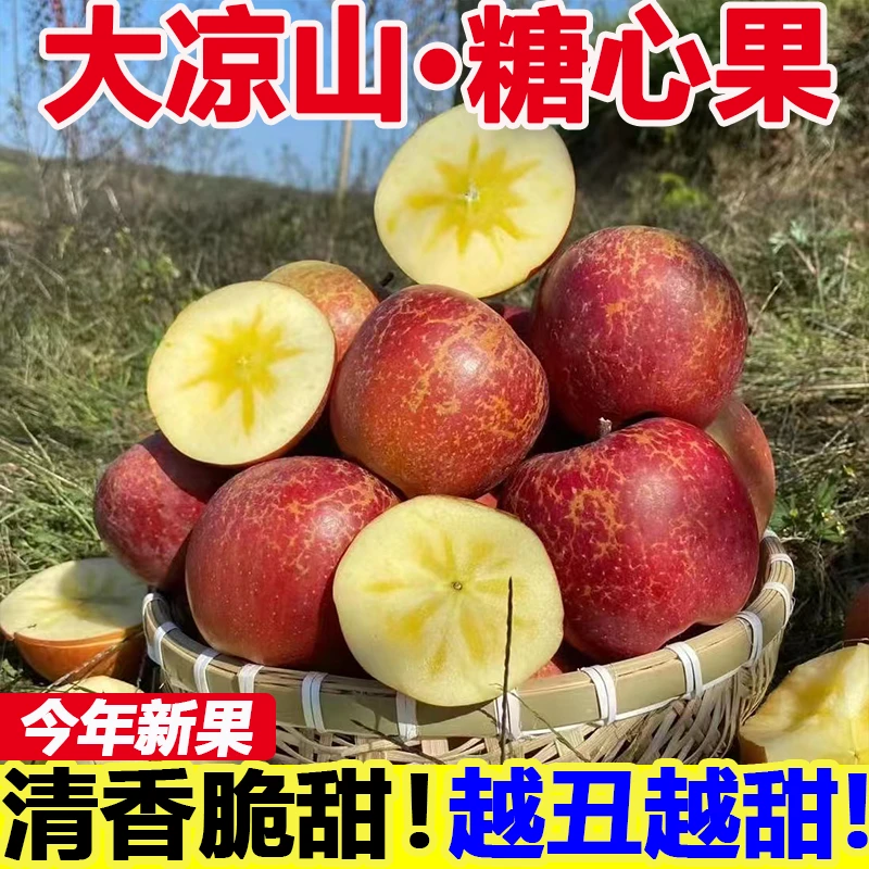 大凉山丑苹果2024正宗盐源当季新鲜红富士冰糖心孕妇水果整箱包邮