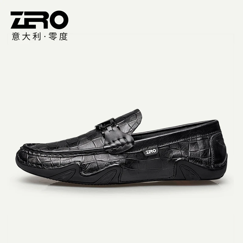 意大利零度男鞋时尚格纹驾车休闲豆豆鞋01056