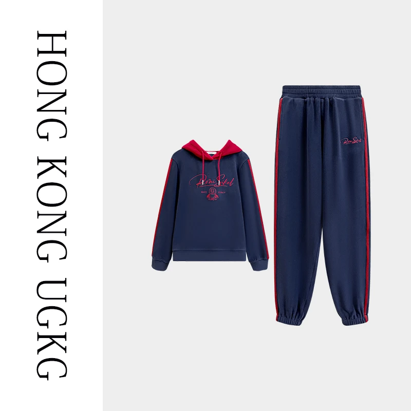 香港UG&KG-双面德绒休闲百搭两件套套装女2024秋冬新款78244ZH041