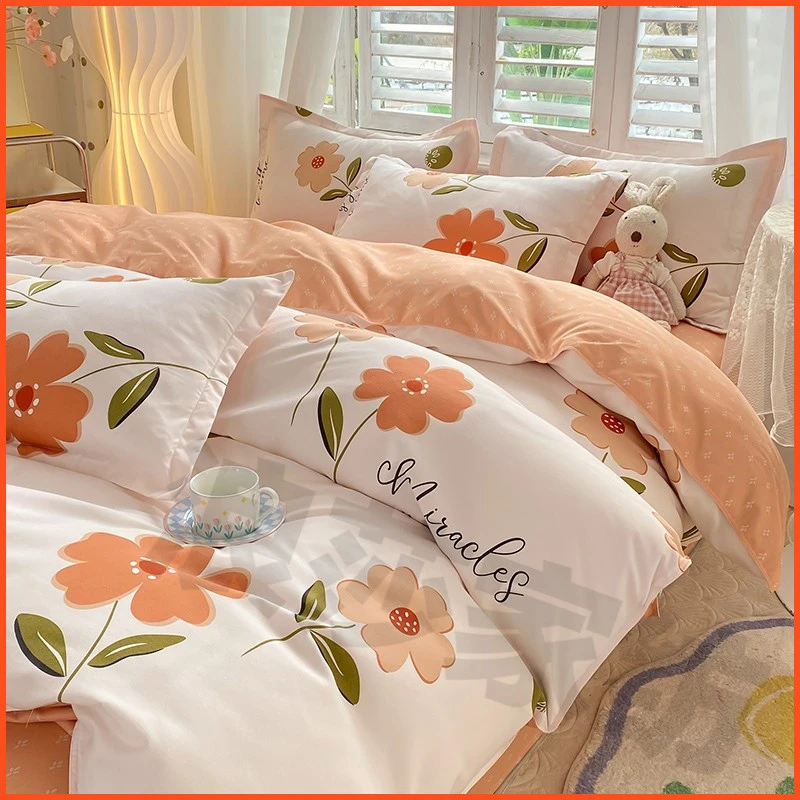 浪莎正品亲肤四件套非纯棉全棉床单被套被罩单人学生宿舍三件套4